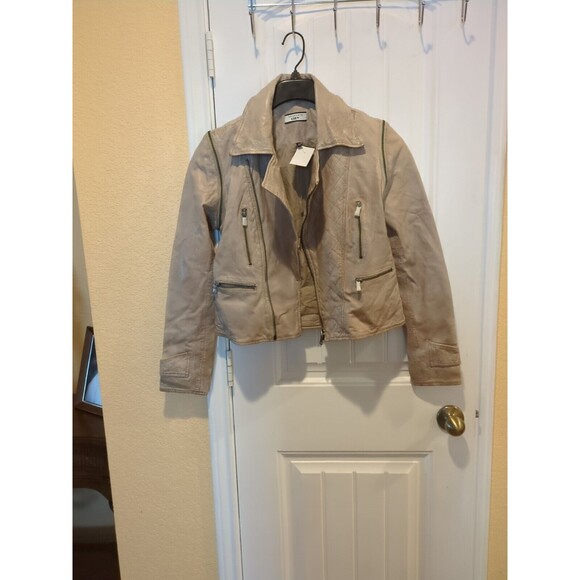 Bagatelle City Leather Neutral Moto Jacket Vest Removable sleeves Size M